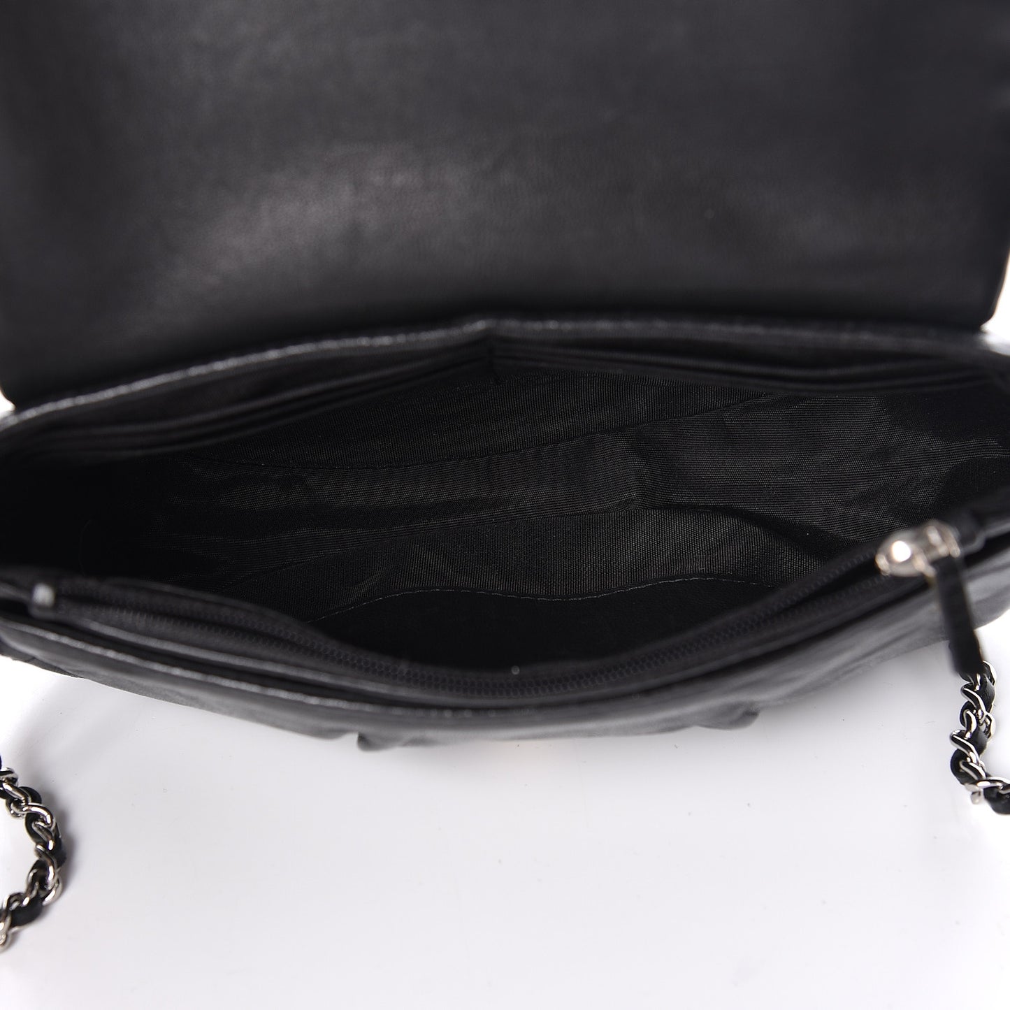 Lambskin Half Moon Wallet On Chain WOC Black