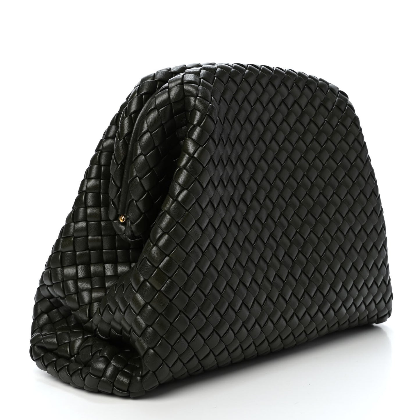 Nappa Intrecciato Padded Clutch Green