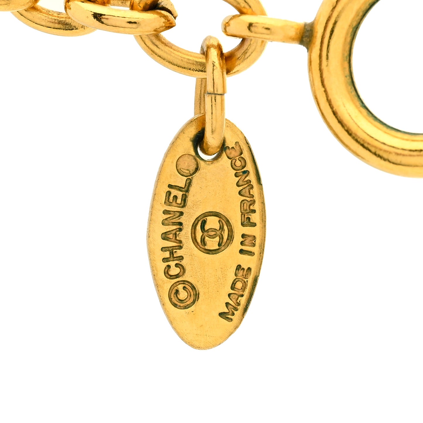 CC Chain Pendant Necklace Gold
