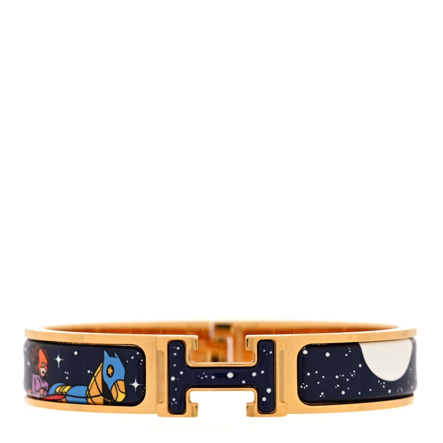 Hermes Enamel Narrow Space Derby Clic Clac H Bracelet PM Indigo Multicolor 1 of 5