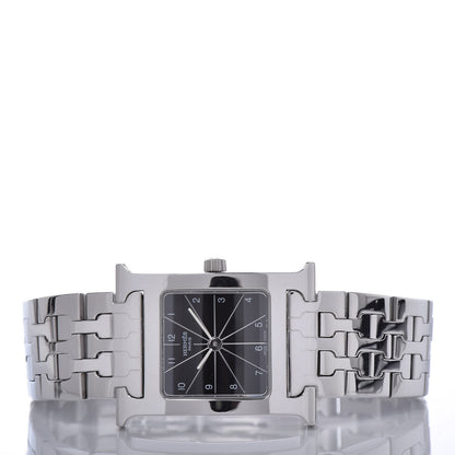 Hermes Stainless Steel 21mm Heure H Hour Quartz Watch Black 3 of 9