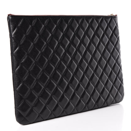 Chanel Caviar Quilted Large Cosmetic Case Black 3 of 11