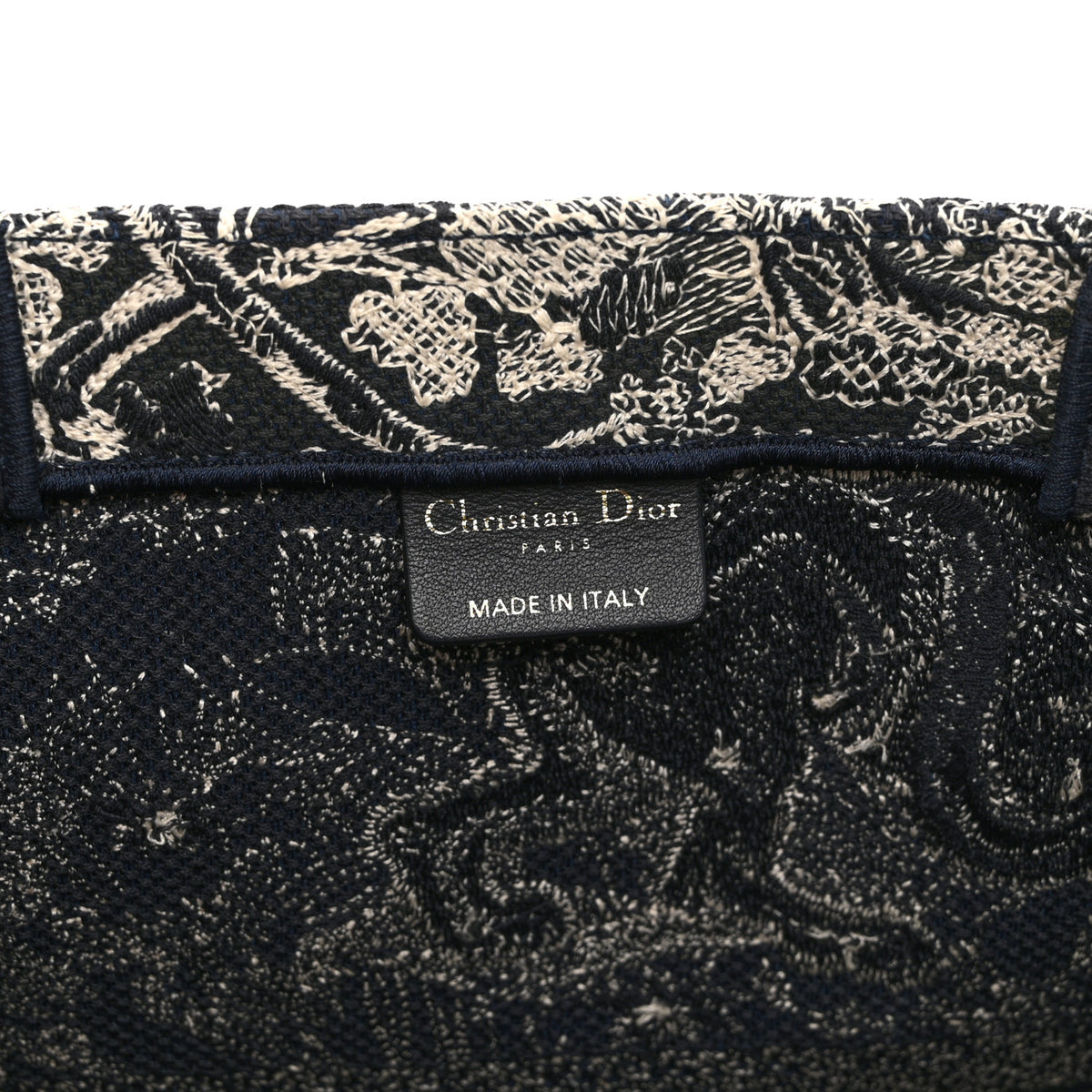 Christian Dior Canvas Embroidered Large Dioriviera Toile De Jouy Reverse Book Tote Blue 6 of 10
