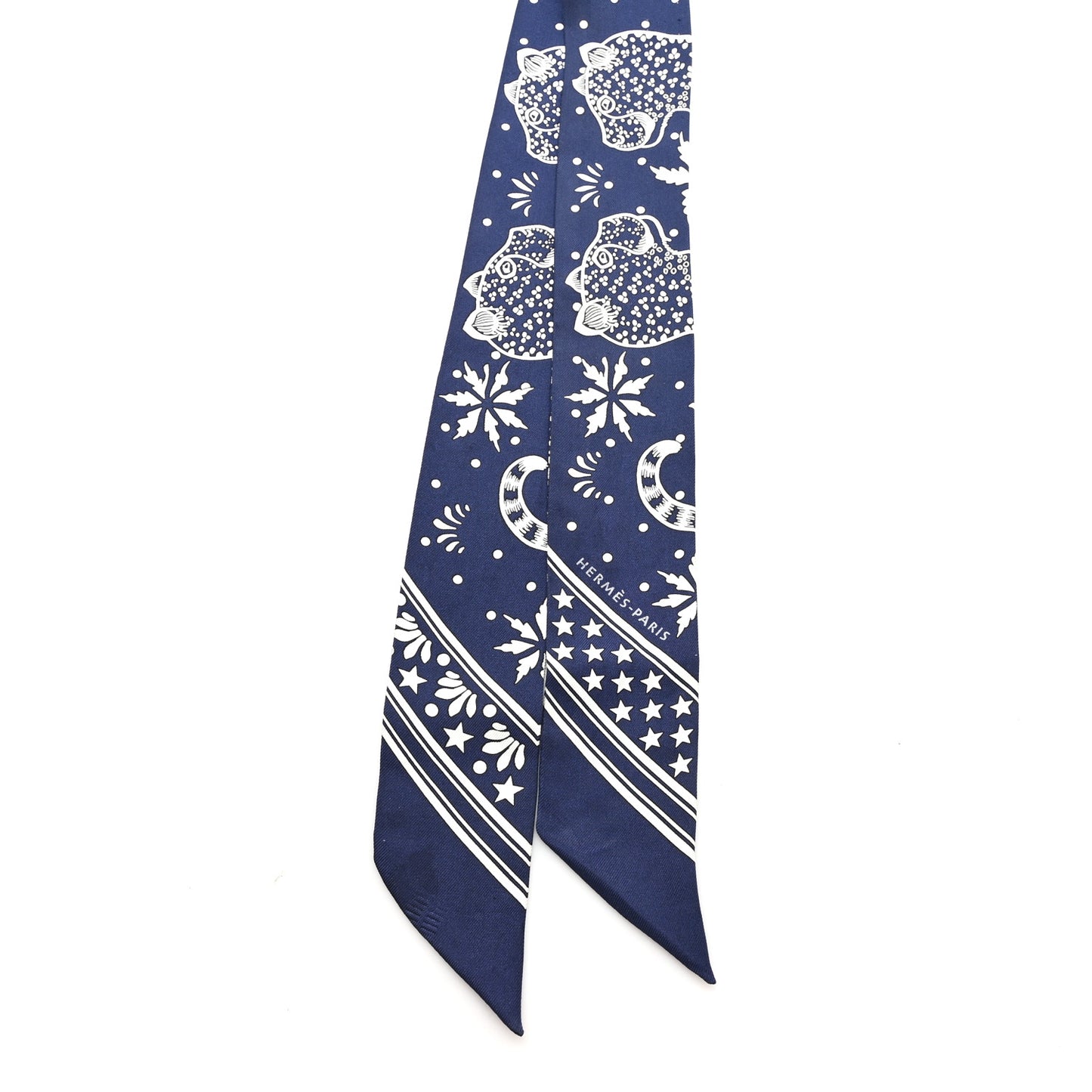 Silk Les Leopards Twilly Marine White