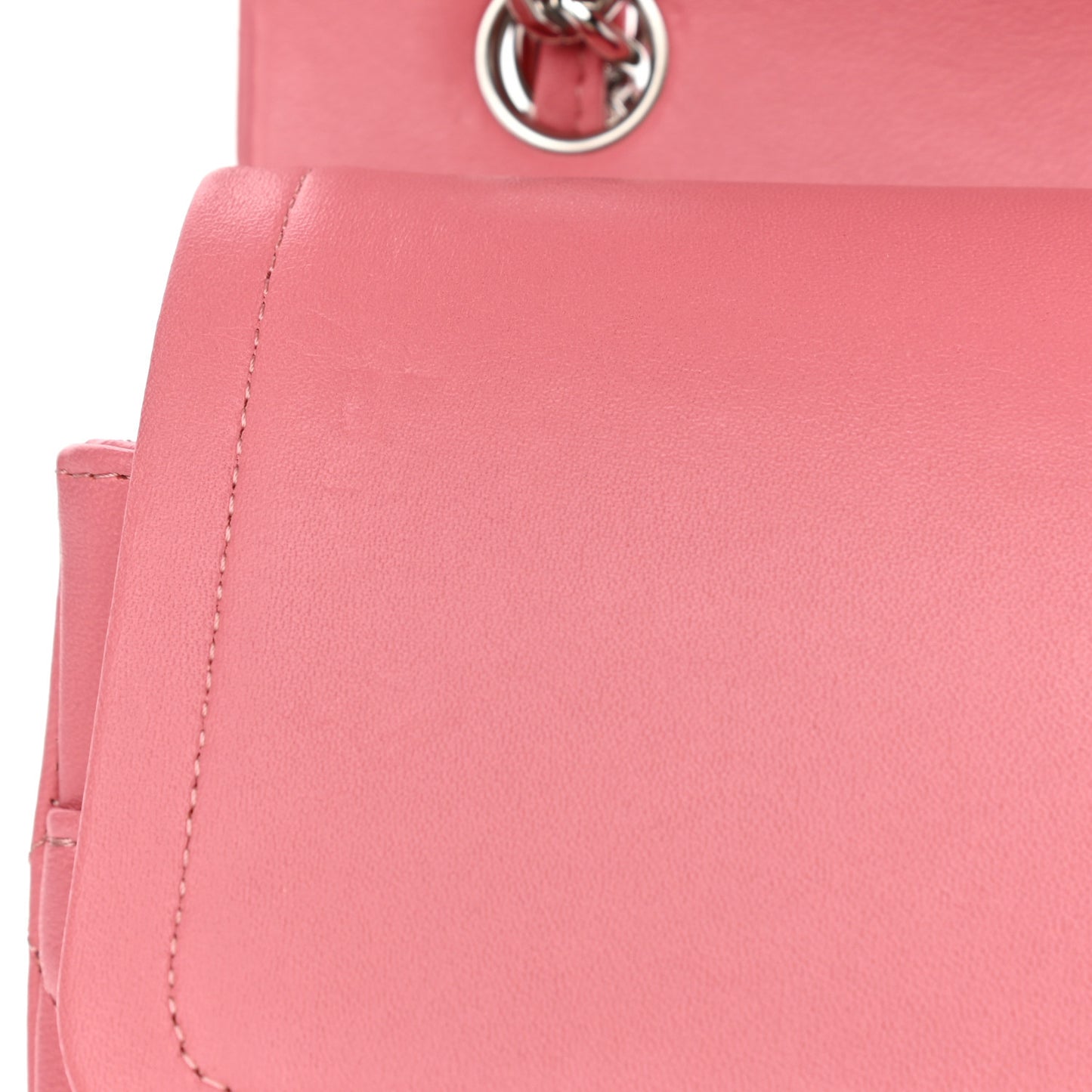 Lambskin Quilted Jumbo Double Flap Pink