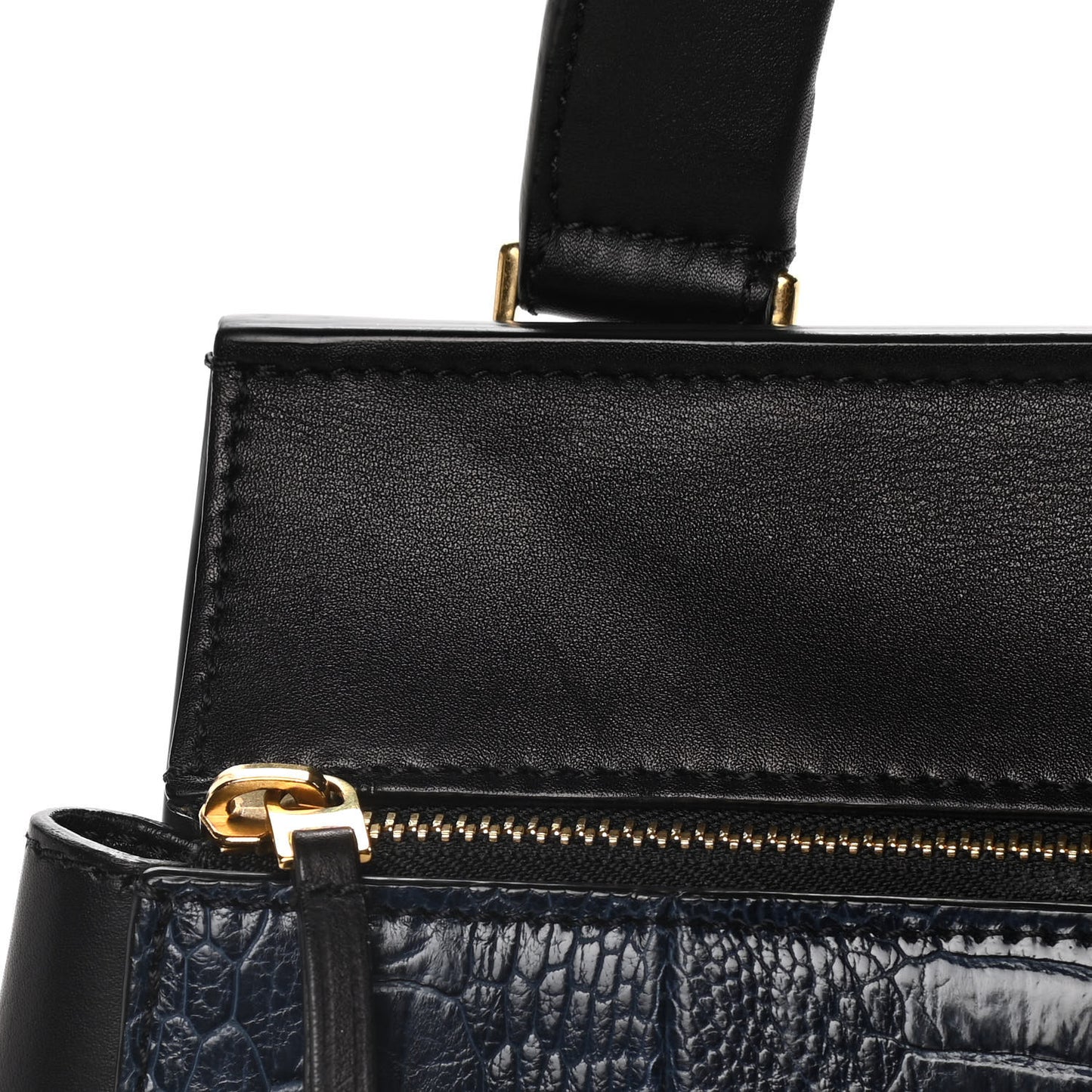 Smooth Calfskin Ostrich Leg Medium Edge Shoulder Bag Black