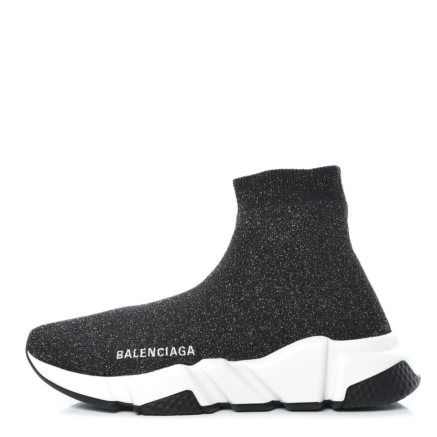 Knit Metal Womens Speed Sneakers 35 Black Gold