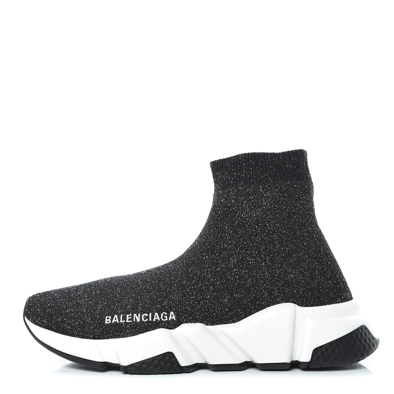 Balenciaga Knit Metal Womens Speed Sneakers 35 Black Gold 1 of 7