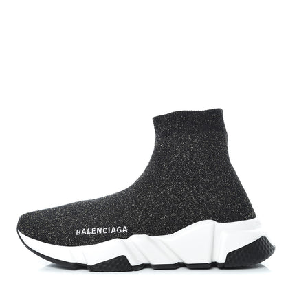 Balenciaga Knit Metal Womens Speed Sneakers 35 Black Gold 1 of 7