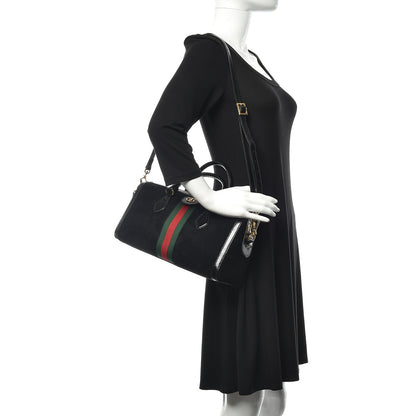 Gucci Suede Patent GG Web Medium Ophidia Boston Black 2 of 10