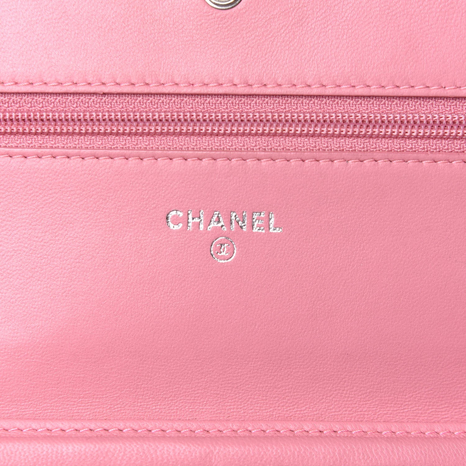 Chanel Lambskin Camellia Embossed Wallet On Chain WOC Pink 6 of 11