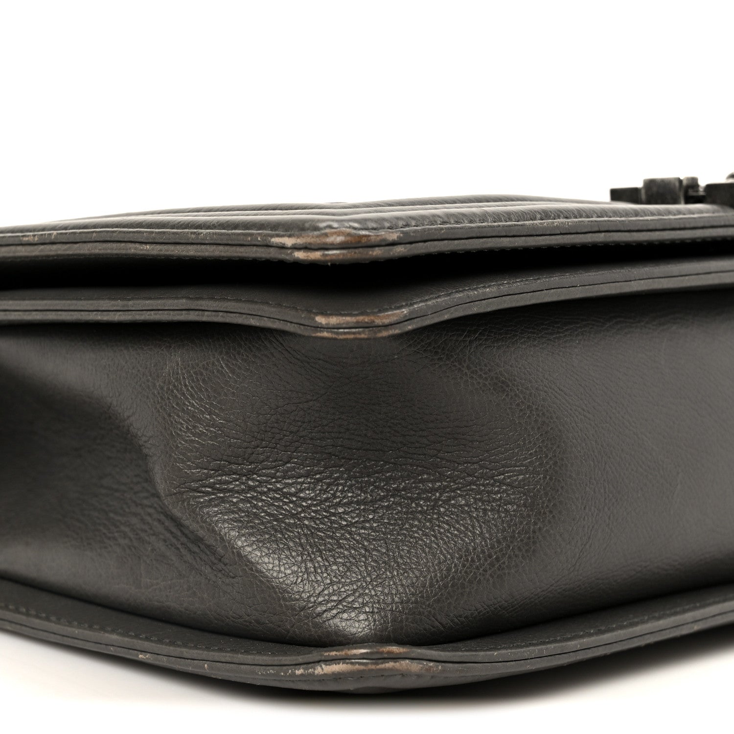 Chanel Calfskin Double Stitch New Medium Boy Flap Grey 8 of 10
