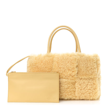Bottega Veneta Shearling Small Intrecciato Arco Tote Teddy 1 of 10