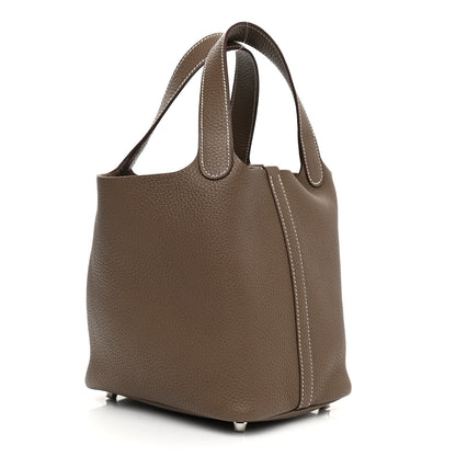 Hermes Taurillon Clemence Picotin Lock 18 PM Etoupe 3 of 11