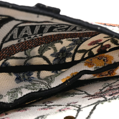 Christian Dior Canvas Embroidered Petites Fleurs Saddle Bag White Multicolor 5 of 10