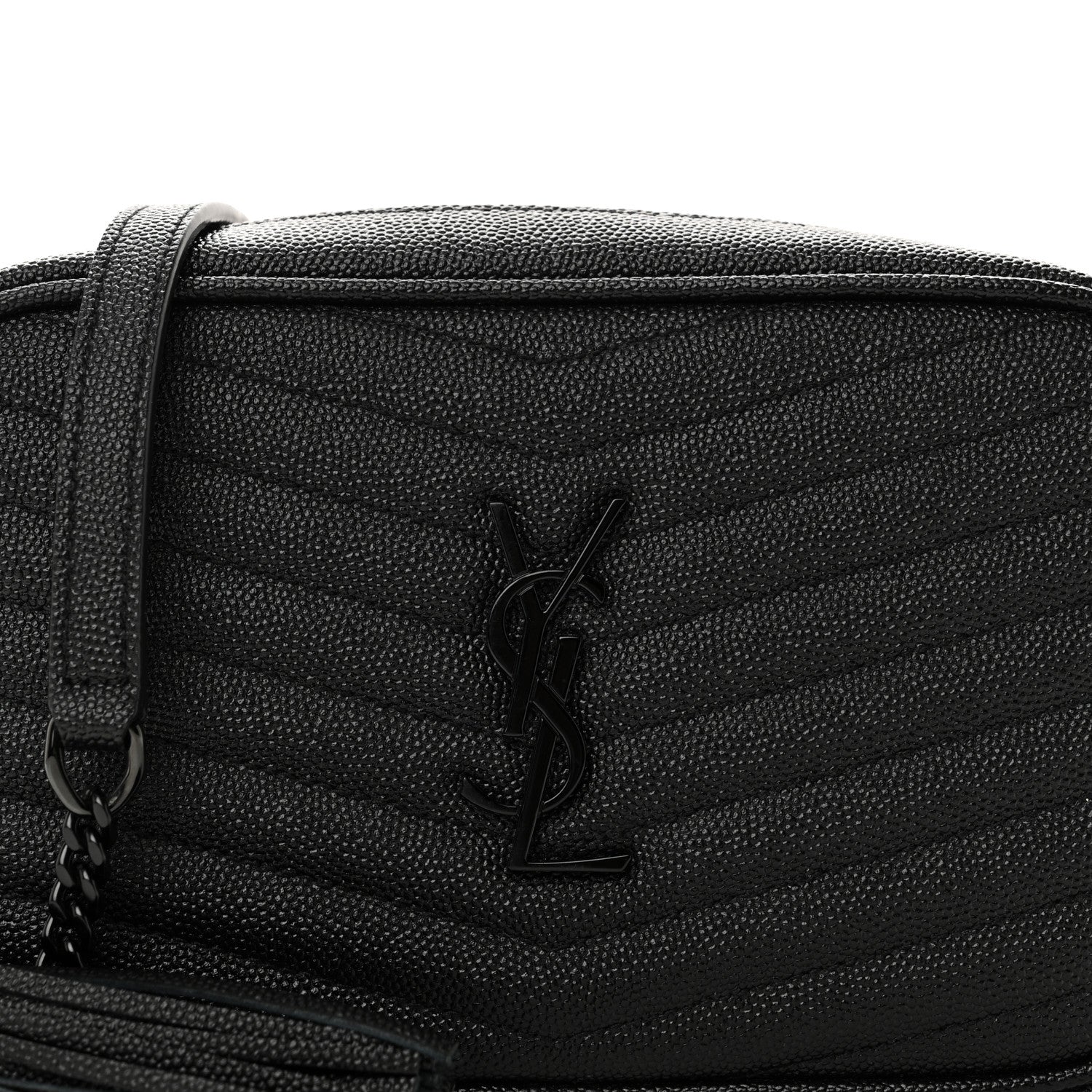 Saint Laurent Grain De Poudre Matelasse Monochrome Monogram Mini Lou Camera Bag Black 7 of 9