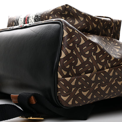 Burberry E-Canvas Monogram Stripe Backpack Bridle Brown 9 of 10