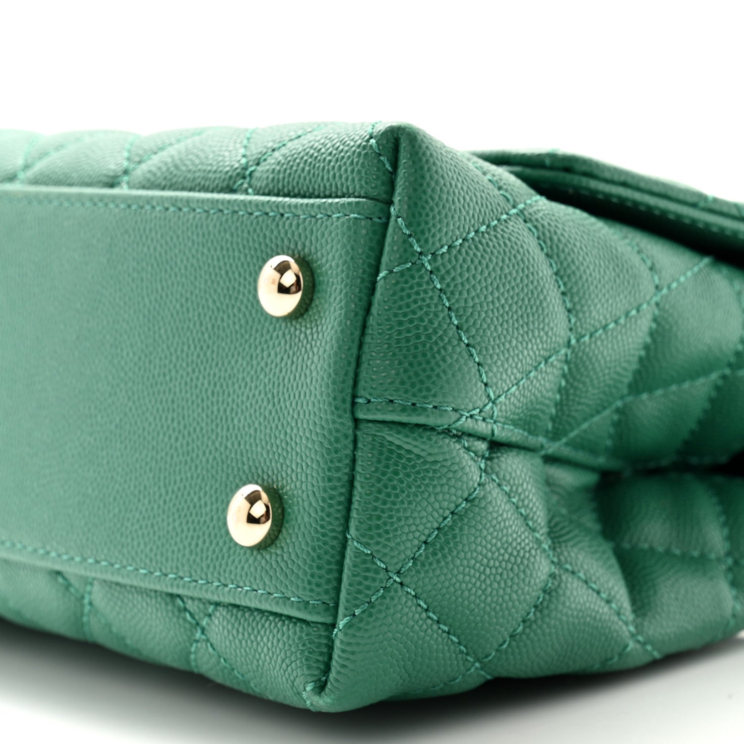 Chanel Caviar Quilted Mini Coco Handle Flap Green 10 of 10