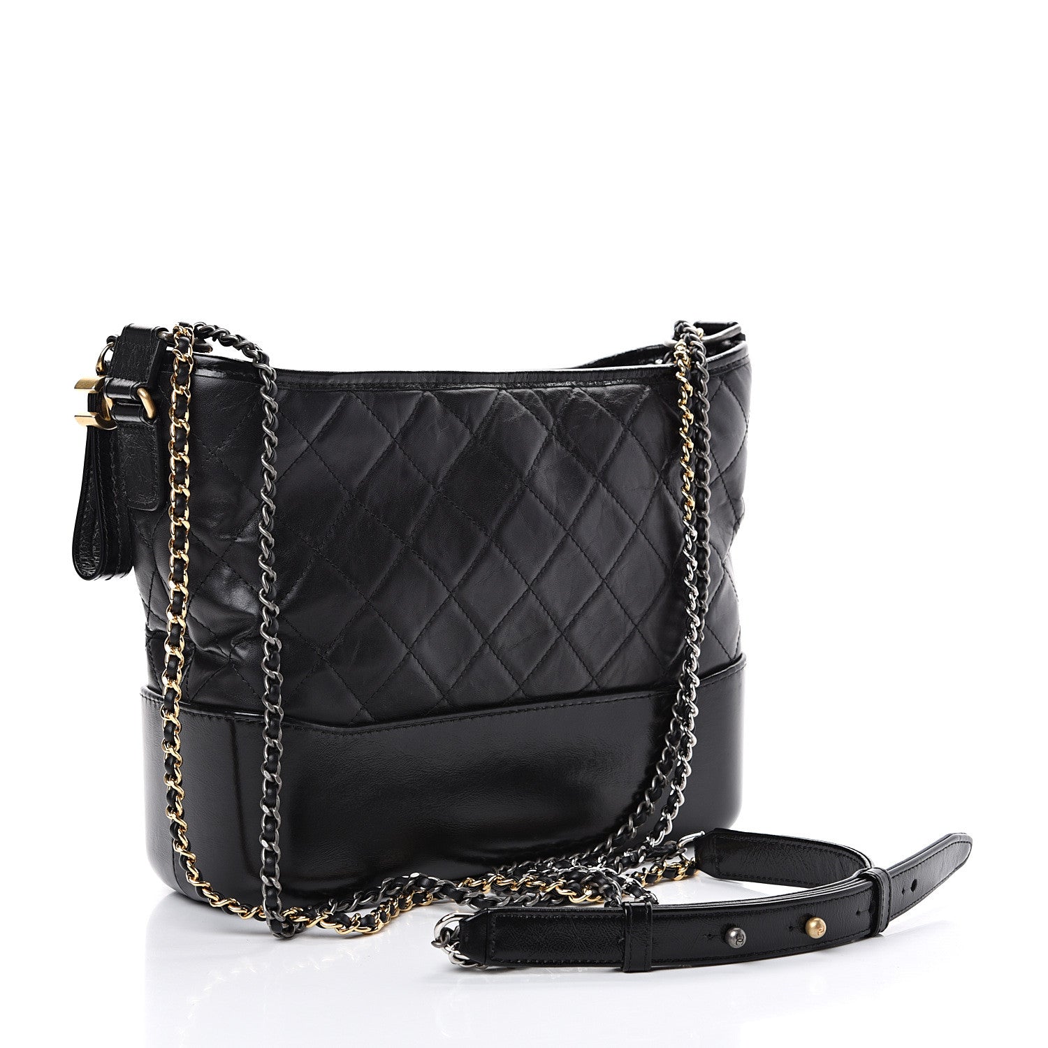 Chanel Aged Calfskin Quilted Medium Gabrielle Hobo Black 2 of 9
