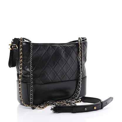 Chanel Aged Calfskin Quilted Medium Gabrielle Hobo Black 2 of 9