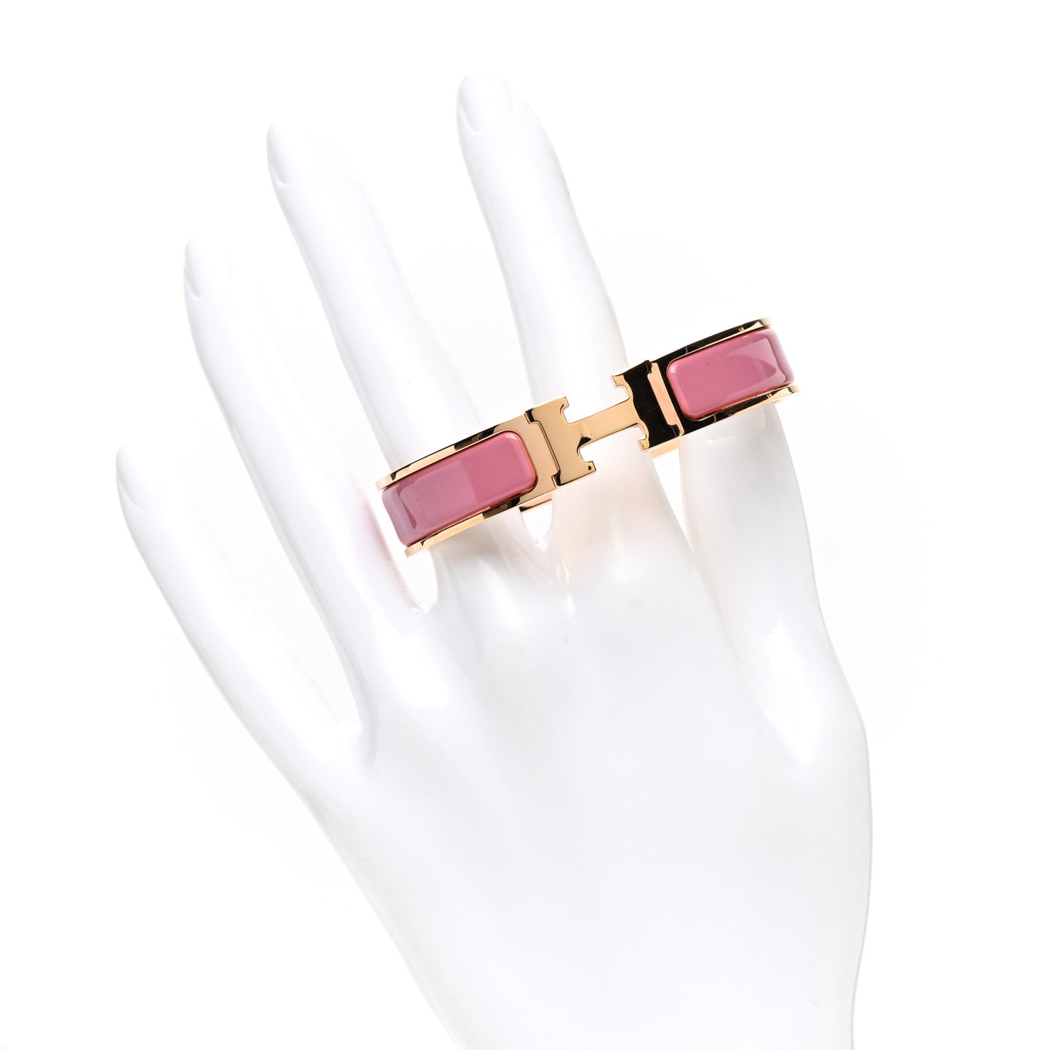 Hermes Enamel Narrow Clic Clac H Bracelet PM Rose Patch 2 of 4