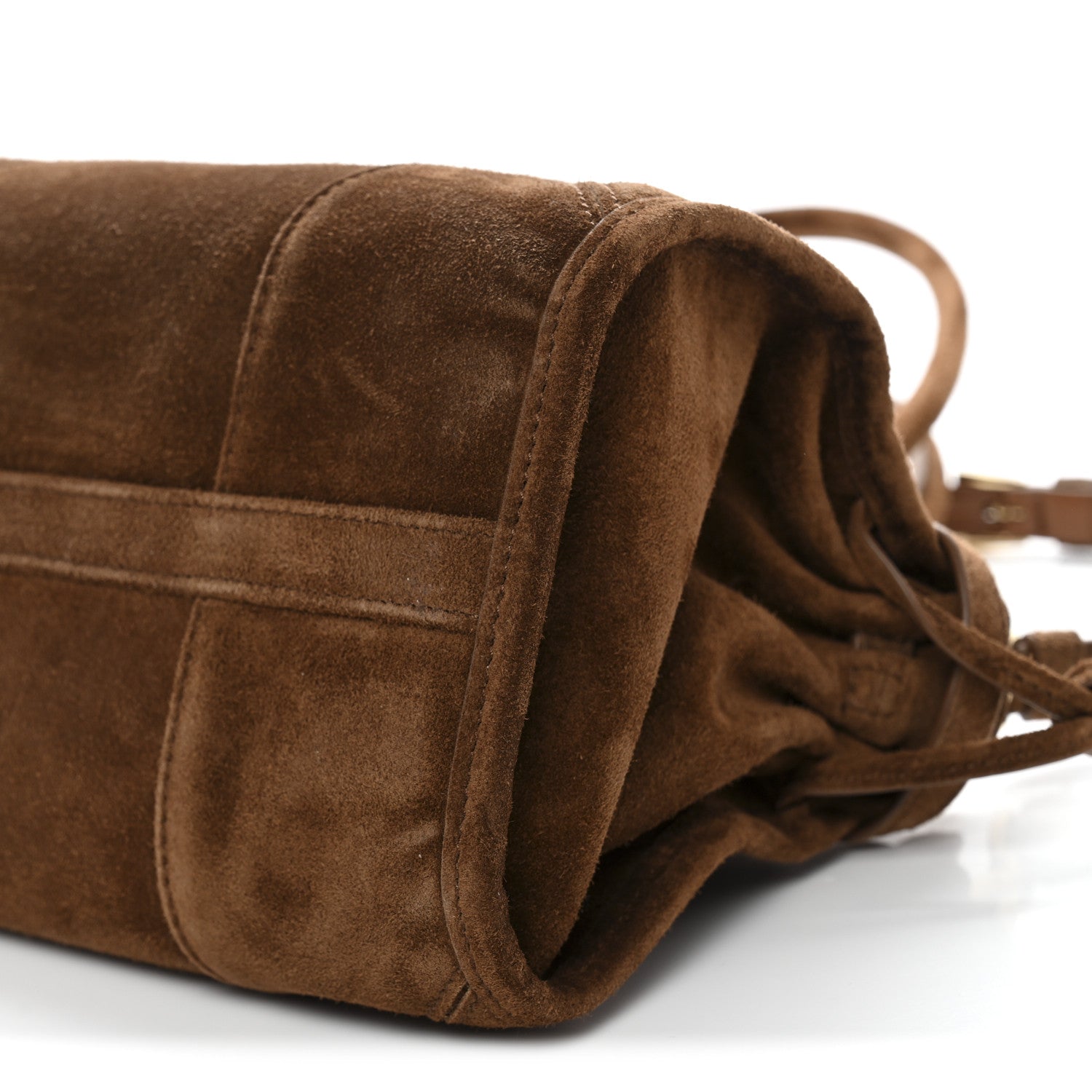 Prada Suede Triangle Medium Bonnie Shoulder Bag Cacao 9 of 9