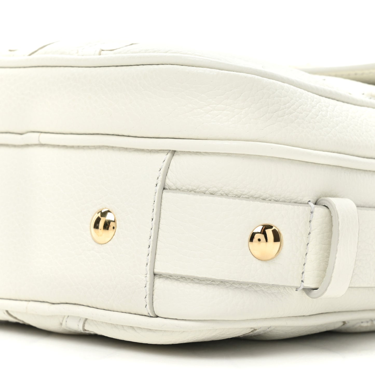 Calfskin Gancini Camera Case New White