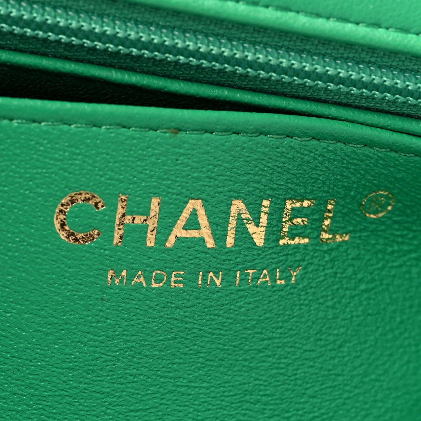 Lambskin Quilted Mini Square Flap Green