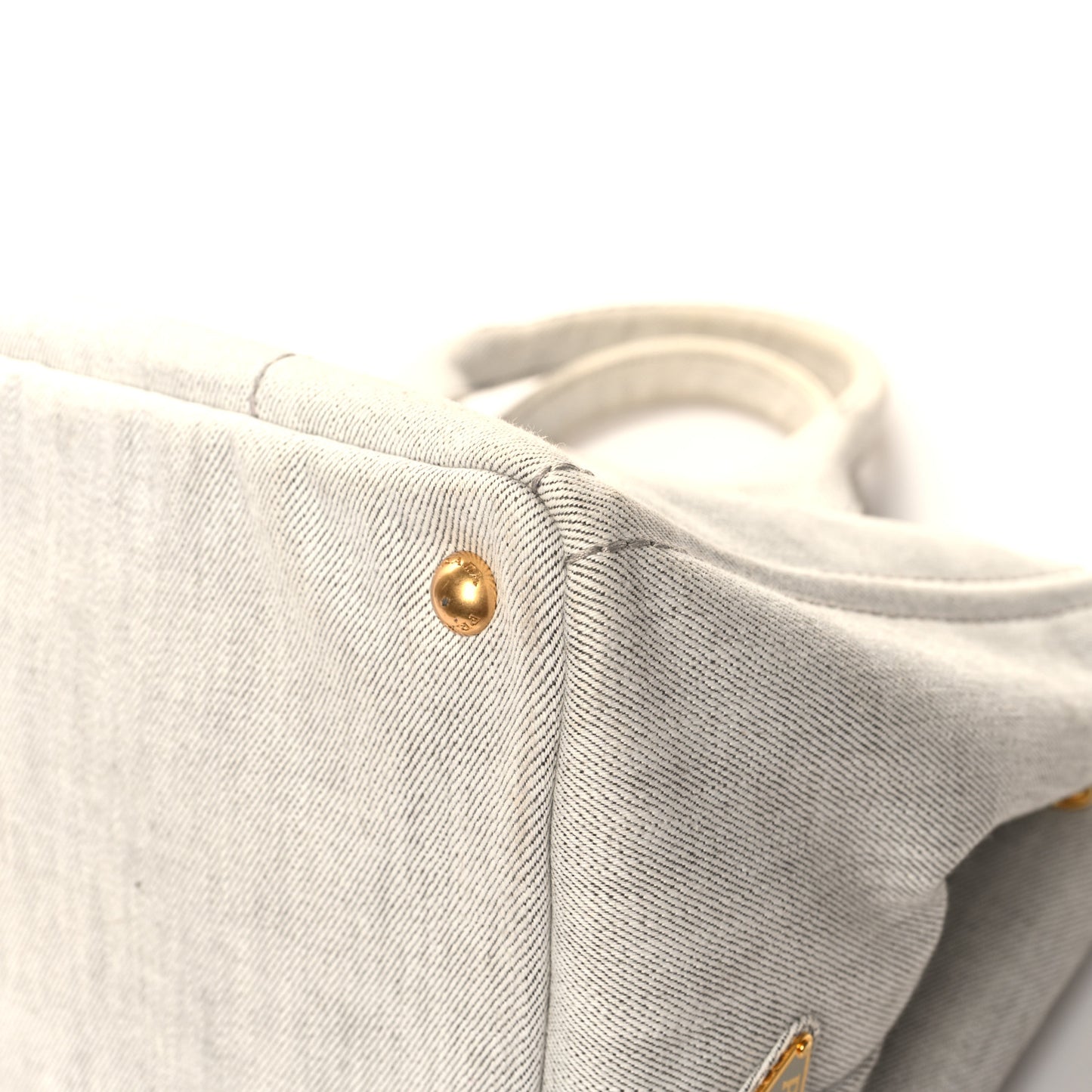 Denim Logo Tote White