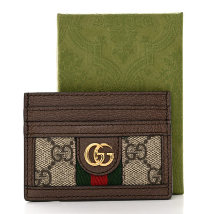 Gucci GG Supreme Monogram Textured Dollar Calfskin Ophidia Card Holder Beige Ebony New Acero 7 of 7