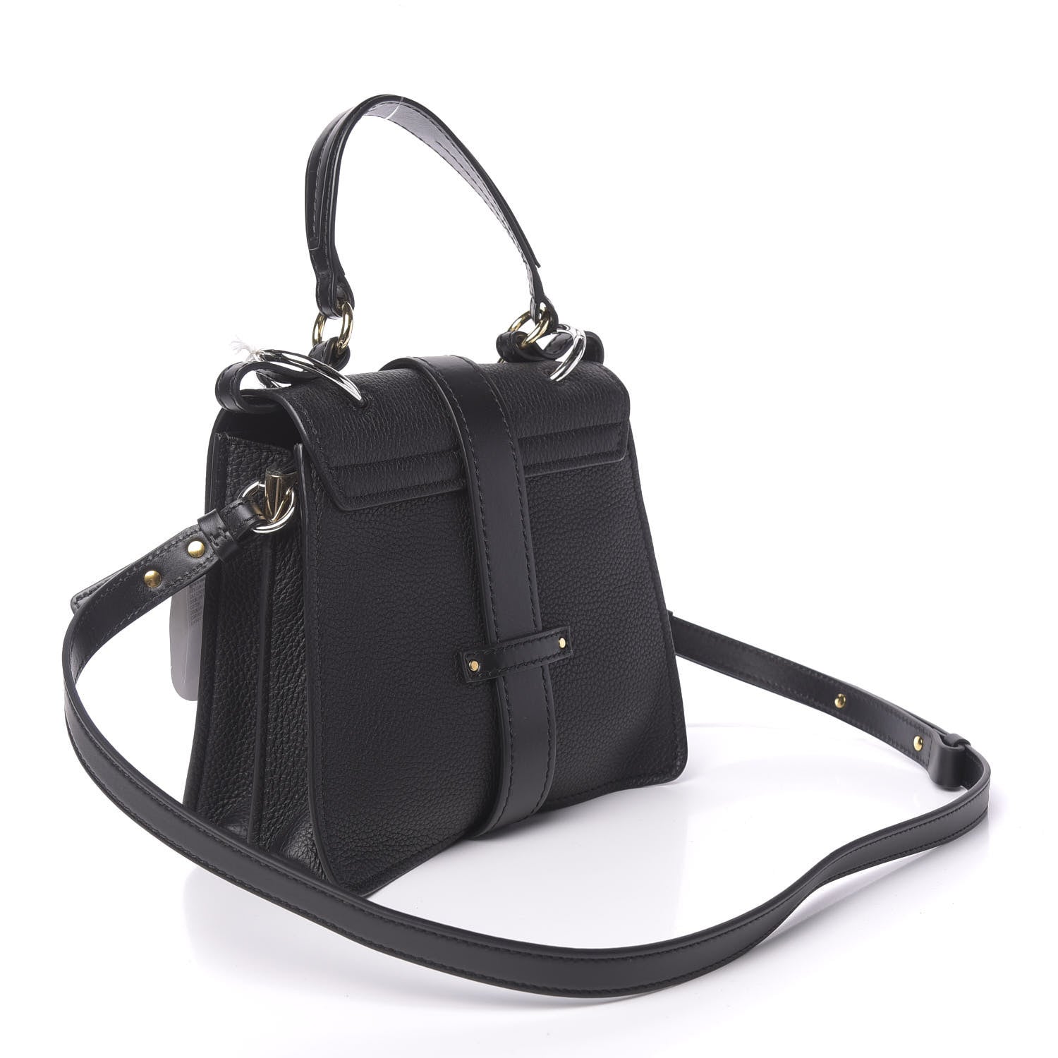 Chloe Shiny Grained Calfskin Small Aby Day Shoulder Bag Black 3 of 9