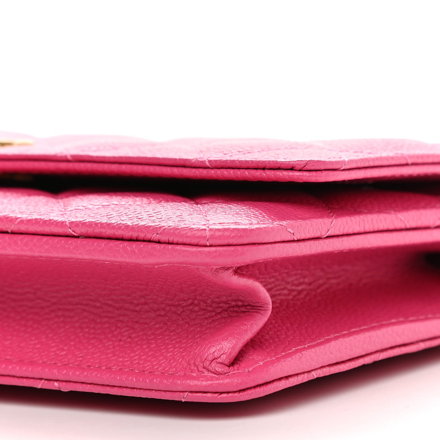 Chanel Shiny Caviar Quilted Chain Melody Wallet On Chain WOC Dark Pink 9 of 9