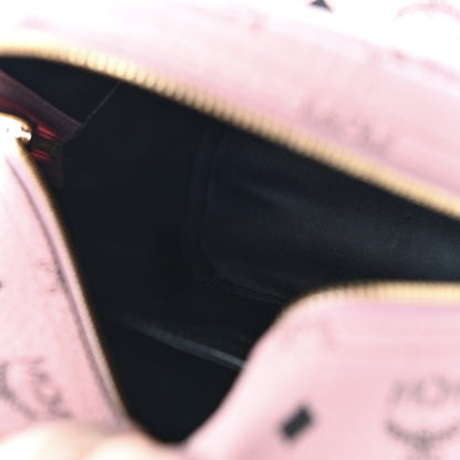MCM Visetos Side Stud Mini Stark Backpack Pink 5 of 9
