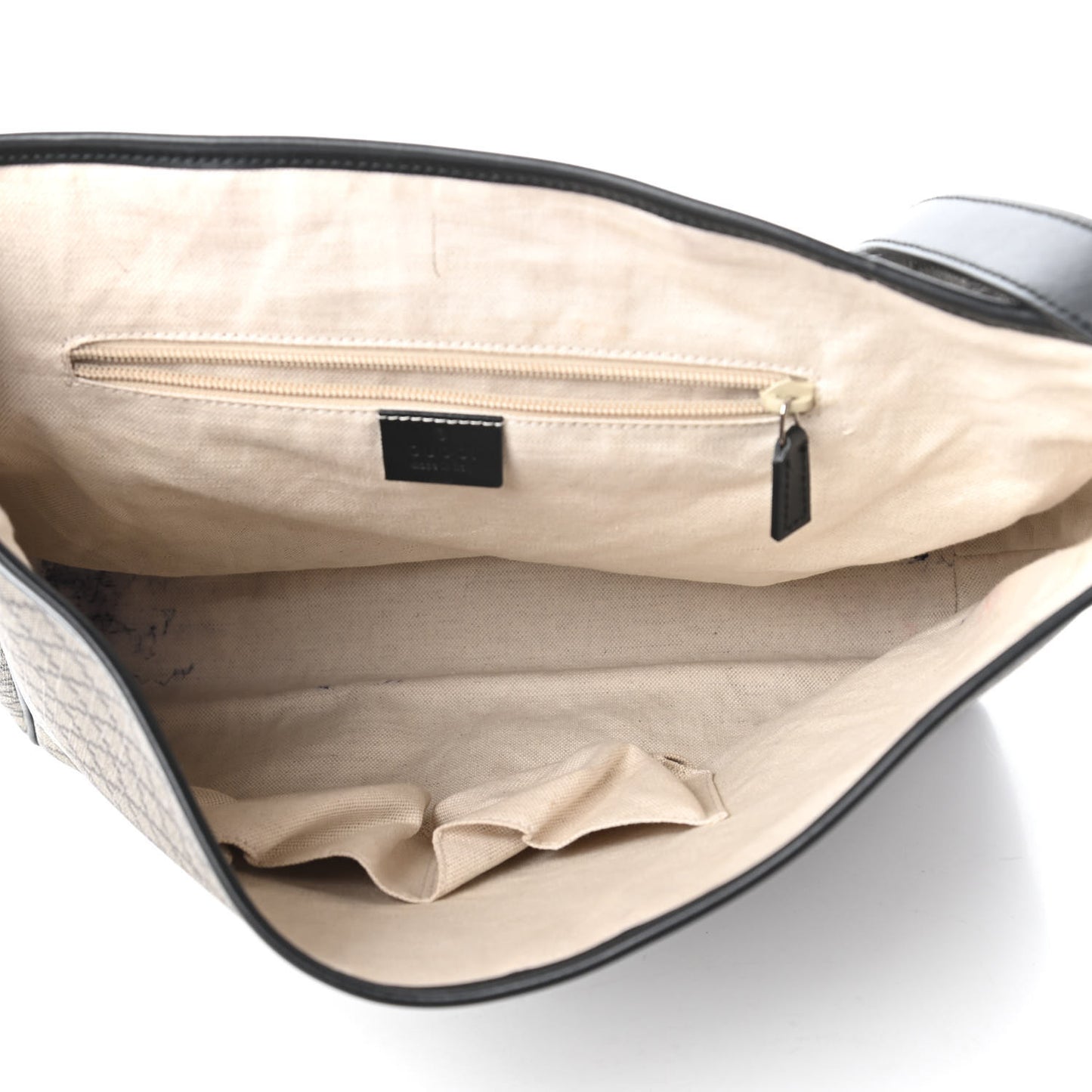 Diamante Large Flap Messenger Bag Beige Black