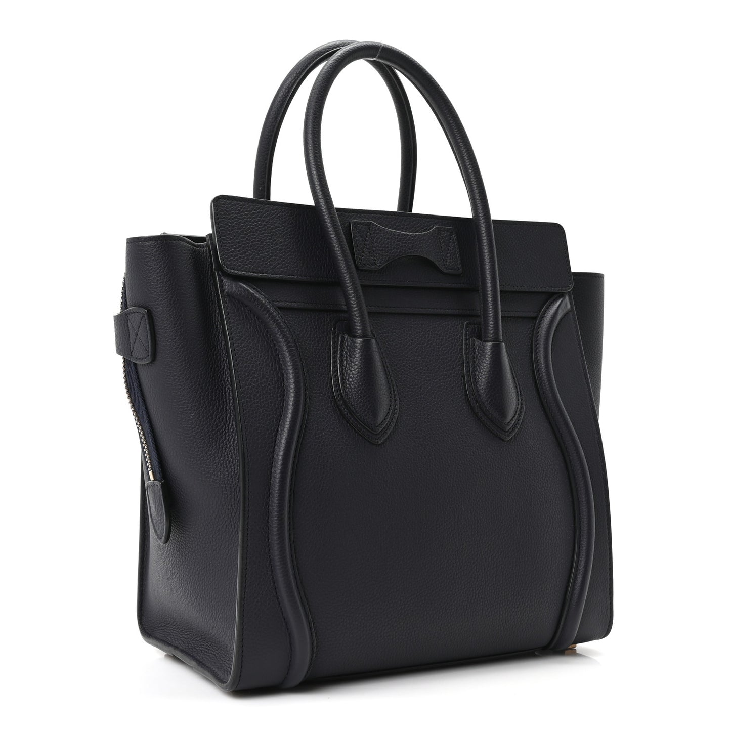 Drummed Calfskin Micro Luggage Black