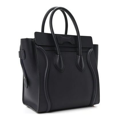 Celine Drummed Calfskin Micro Luggage Black 3 of 10