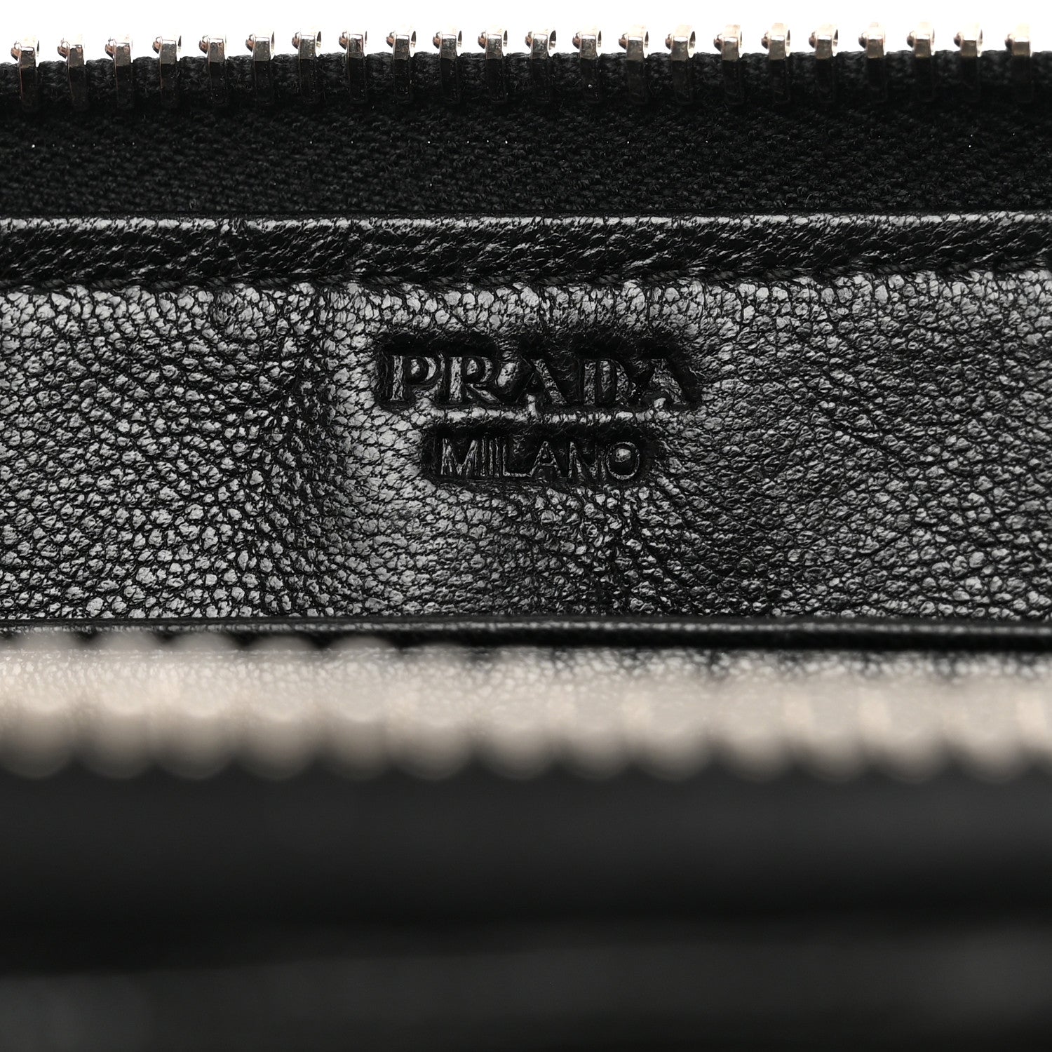 Prada Saffiano Vernice Crystal Studded Zip Around Wallet Black 5 of 7