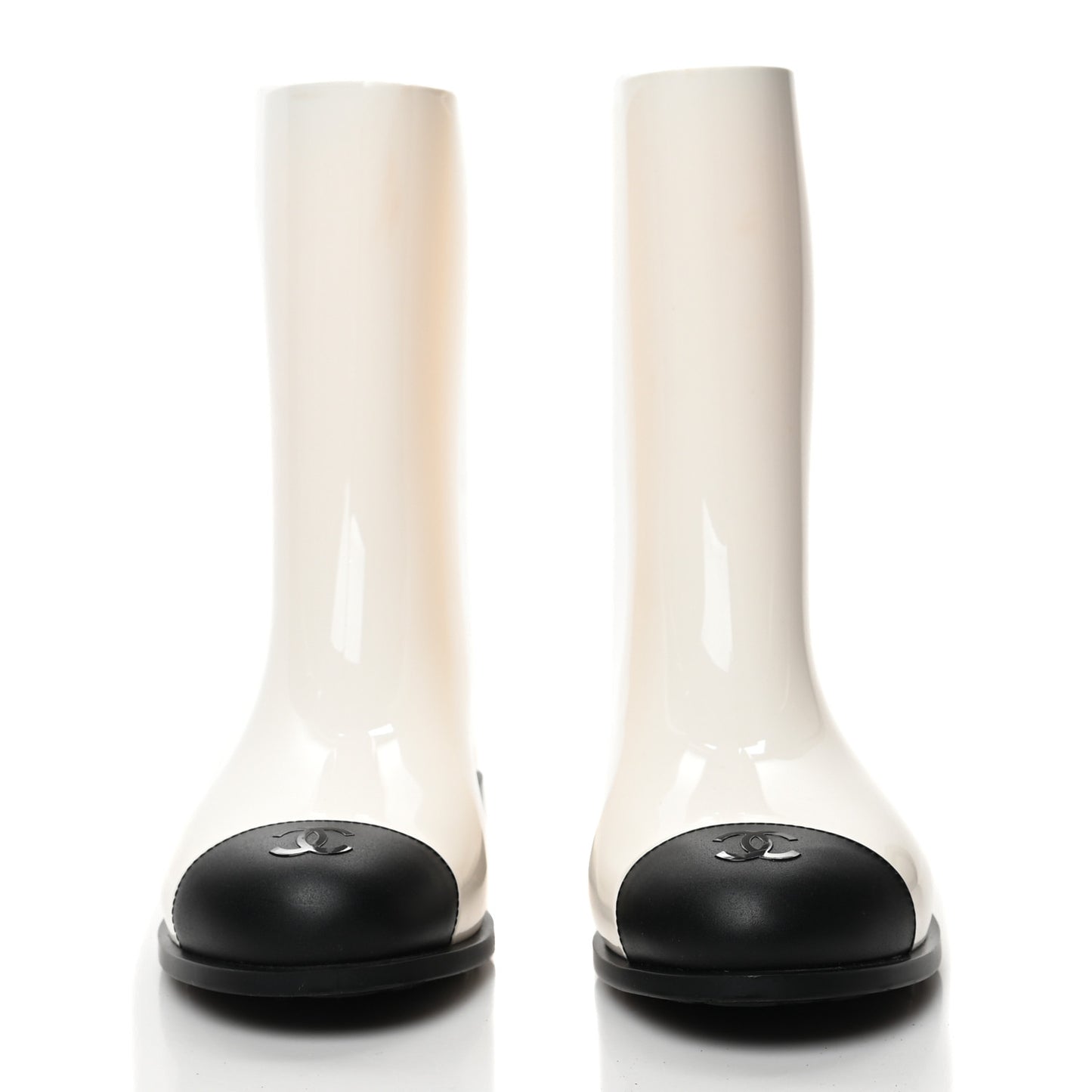 Rubber Rain Boots 40 Ivory Black