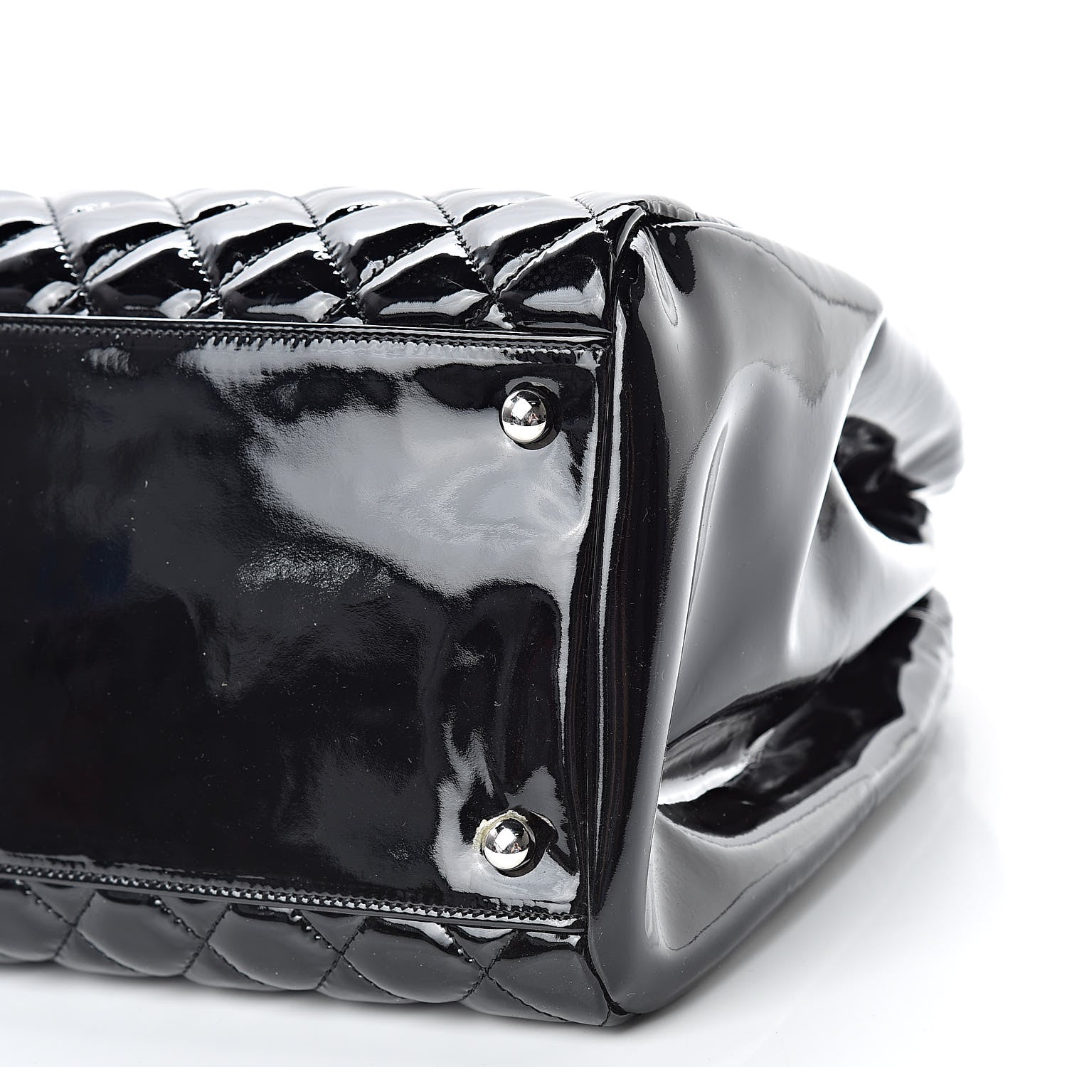 Chanel Patent Quilted Large Just Mademoiselle Bowling Bag Black 12 of 12