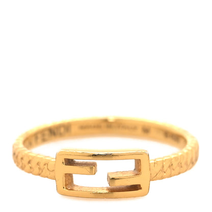 Fendi Metal Baguette Ring M 54 6.75 Gold 1 of 5