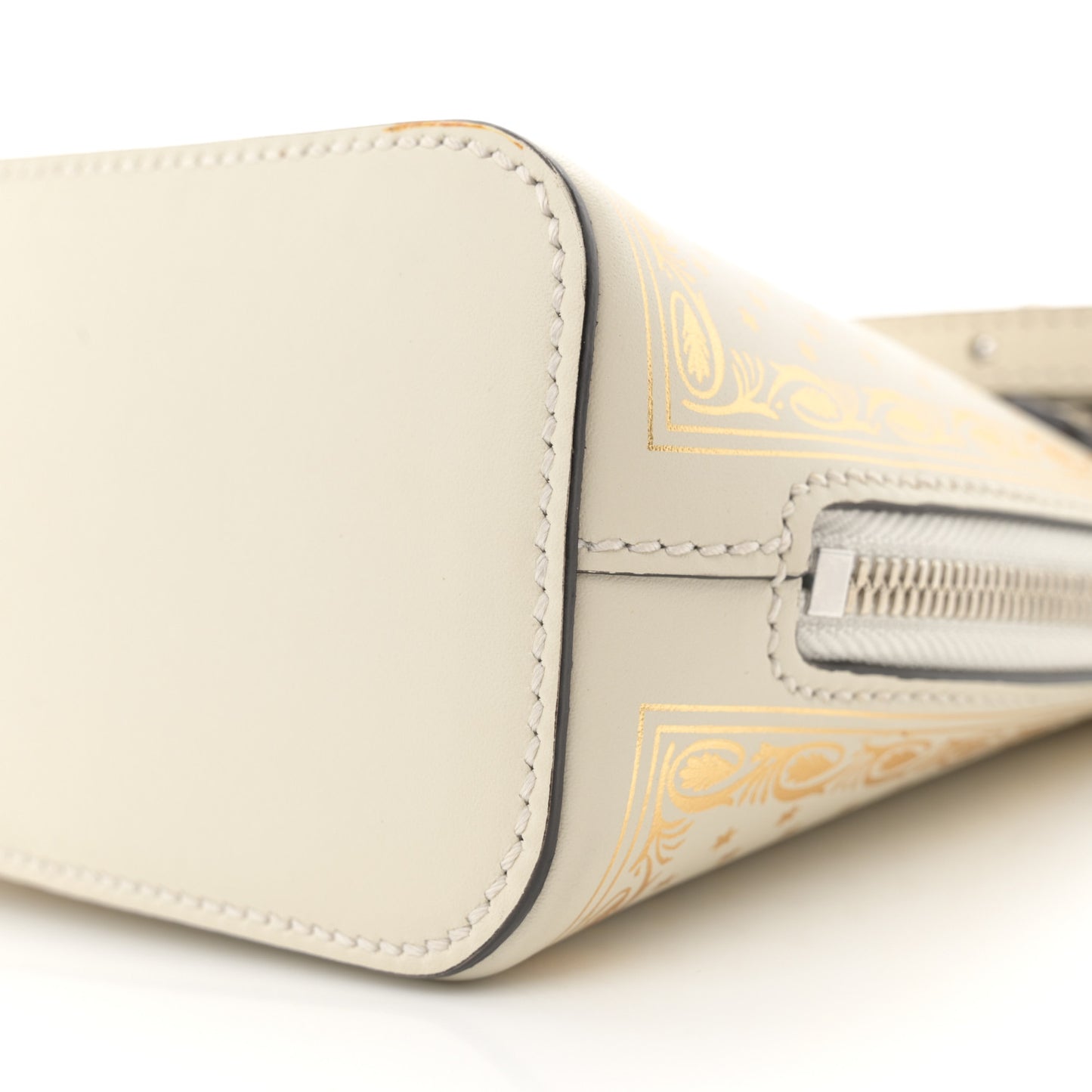 X SEGA Calfskin GUCCY Stars Mini Dome Shoulder Bag Mystic White Gold