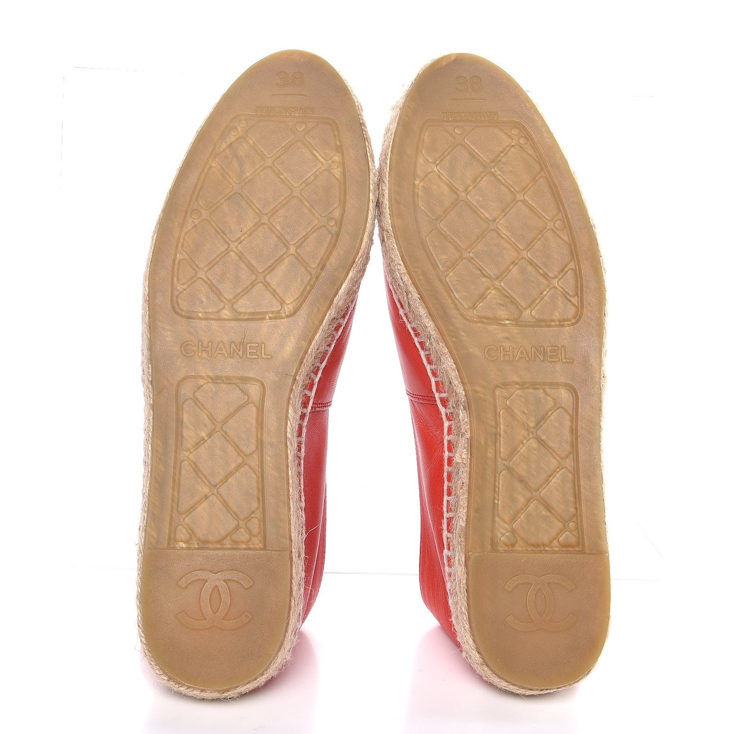 Lambskin CC Espadrilles 38 Red