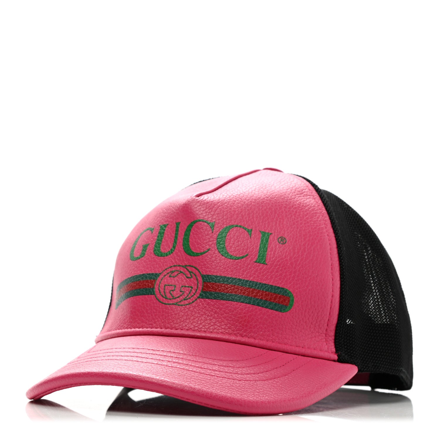 Gucci Grained Calfskin Logo Baseball Hat S Box Pink 1 of 10