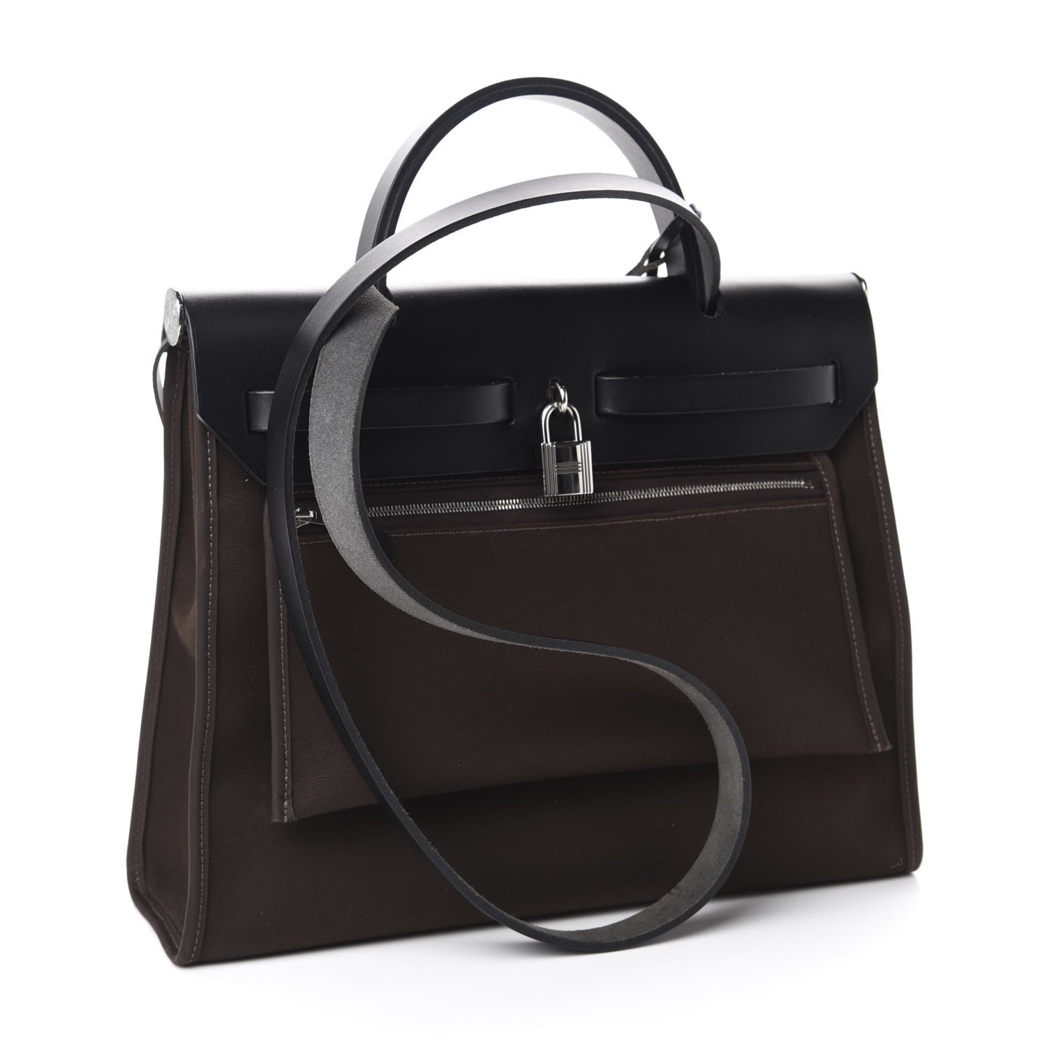 Hermes Toile Officer Vache Hunter Herbag Zip 31 PM Ebene Black 3 of 11