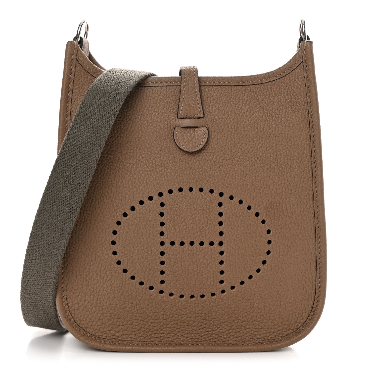 Hermes Taurillon Clemence Amazone Evelyne TPM Beige De Weimar Gris Etain 1 of 14