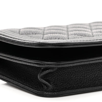 Chanel Caviar Quilted Boy Clutch With Chain Black 10 of 13