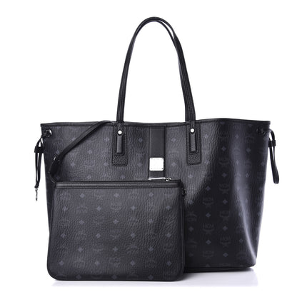 MCM Visetos Large Liz Reversible Shopper Tote Black 1 of 19