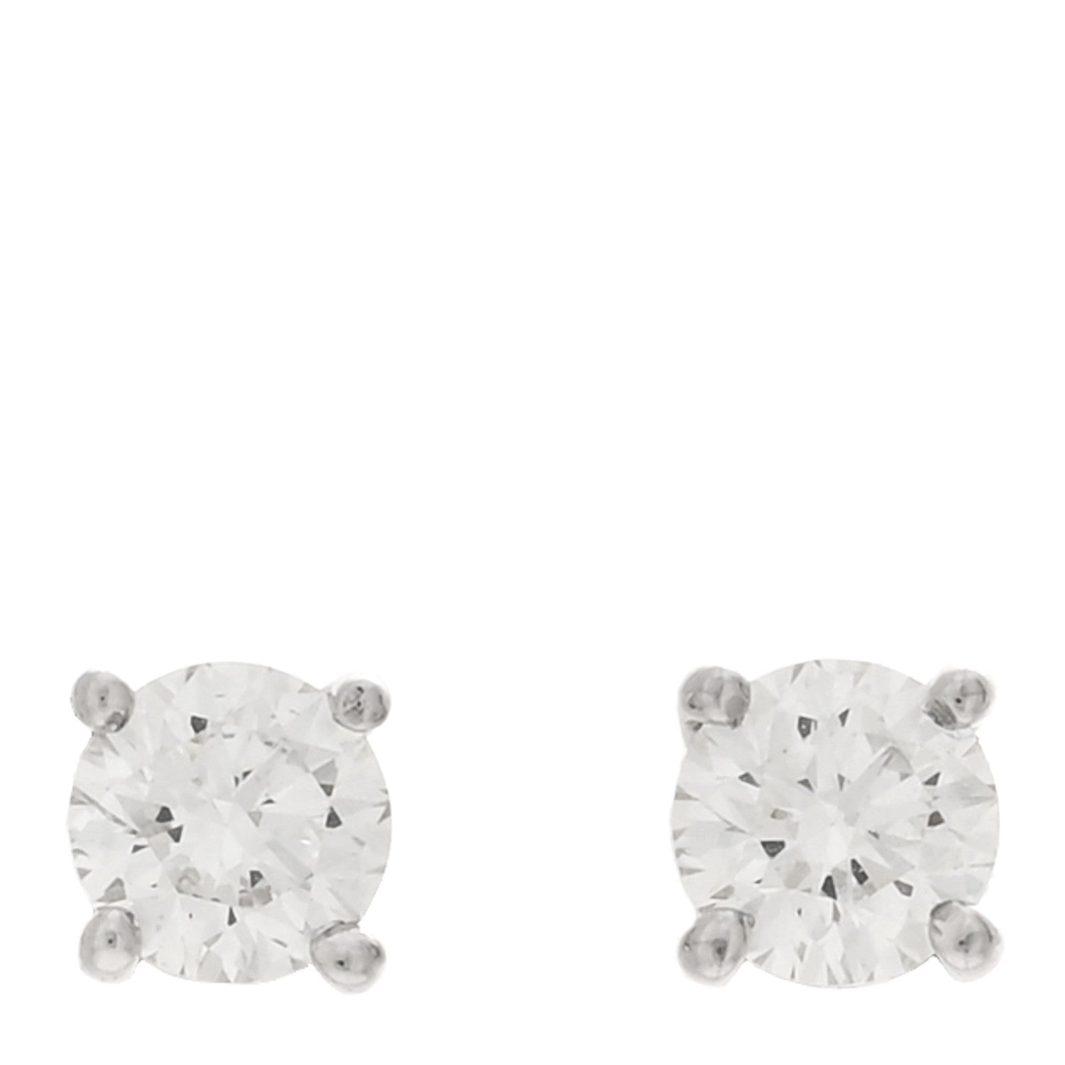 Tiffany Platinum Diamond .30ctw Solitaire Earrings 1 of 5