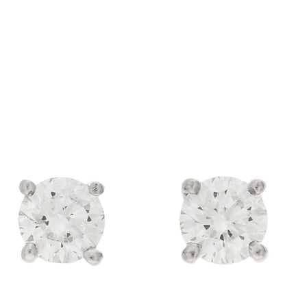 Tiffany Platinum Diamond .30ctw Solitaire Earrings 1 of 5