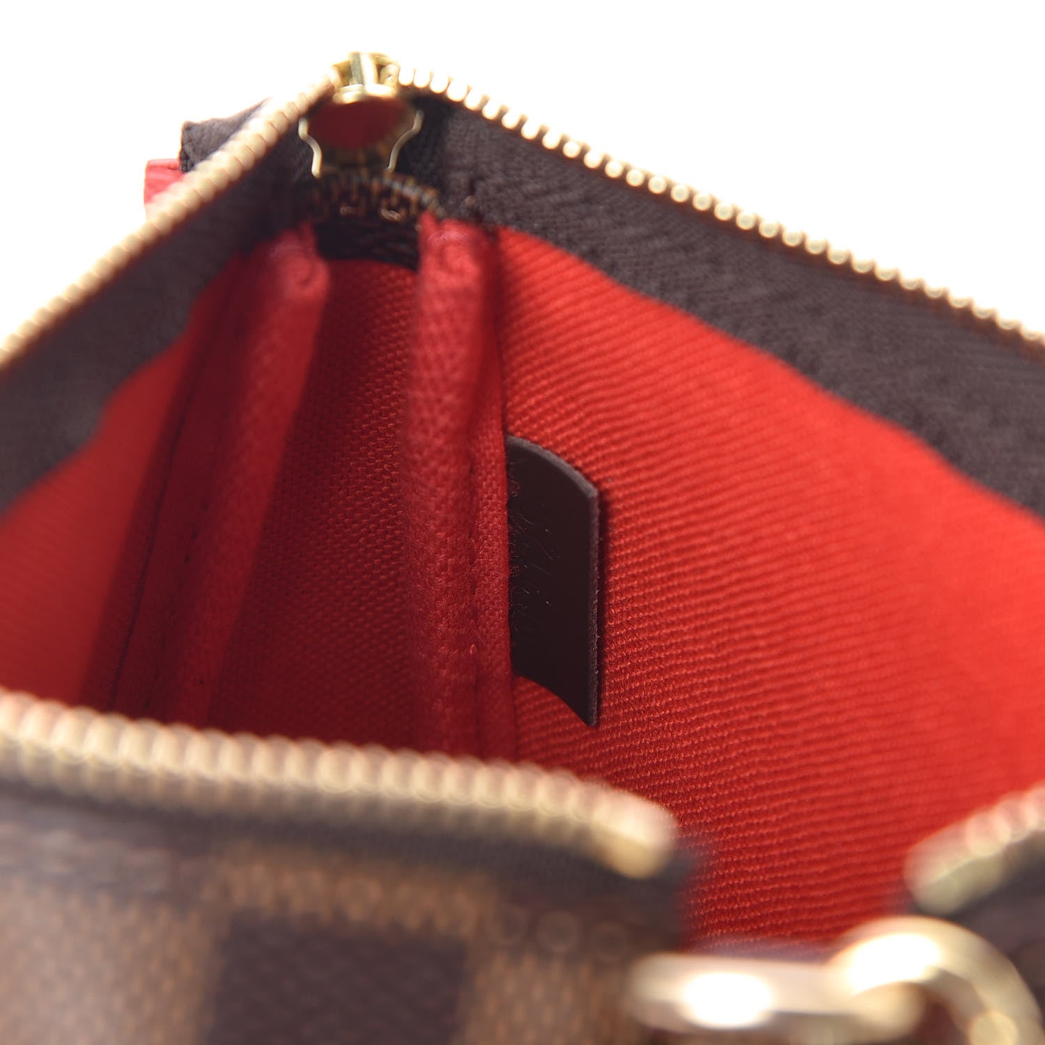 Louis Vuitton Damier Ebene 2019 Christmas Animation Mini Pochette Accessories Red 7 of 7